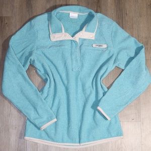 Columbia PFG Sz L Women's Teal Blue Fleece Jacket